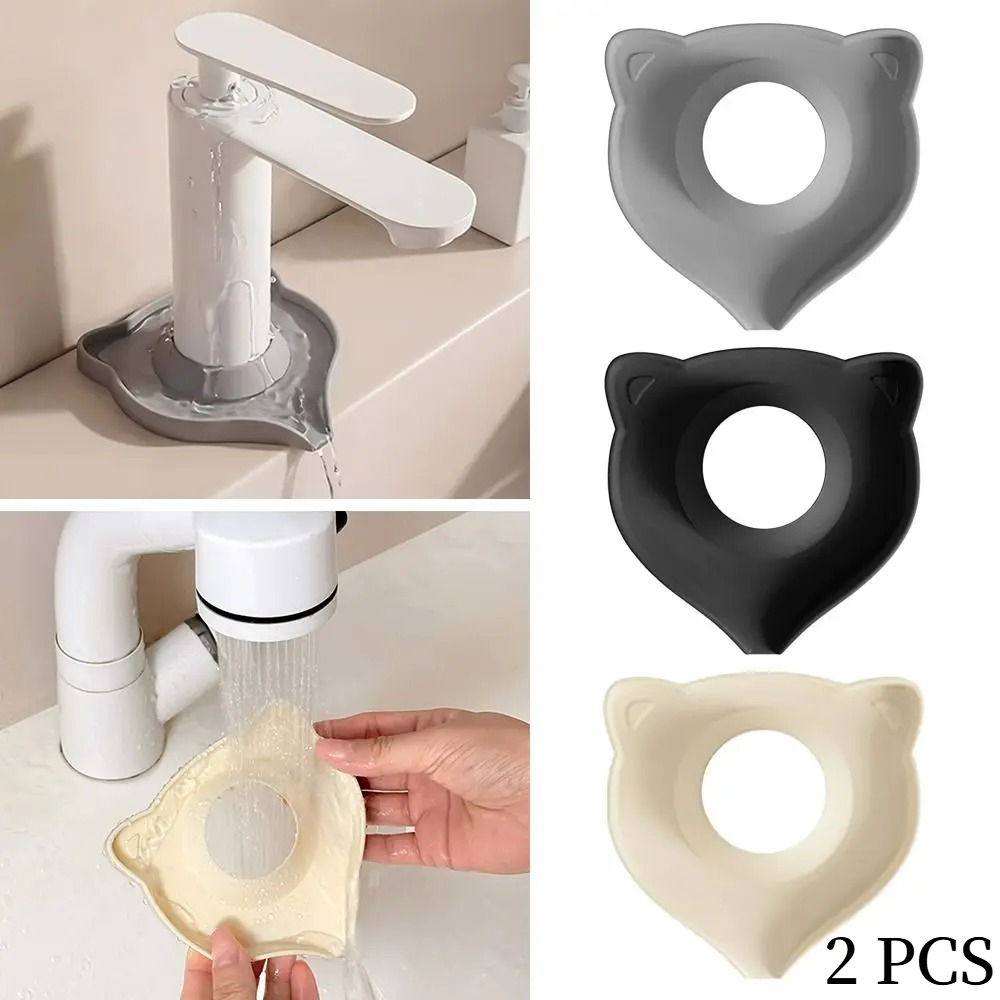 Silicone Tap Washer - 2 個クリエイティブ猫型排水マットシリコーンクイック排水蛇口ドリップトレイ多機能排水マットキッチンシンク