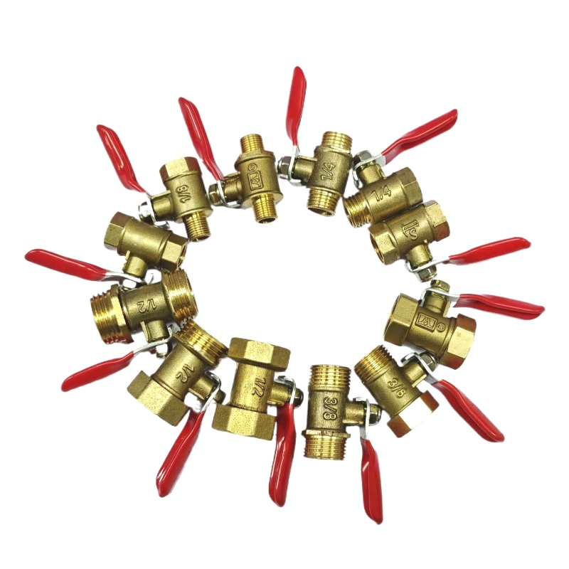 Compression Fitting Brass - 1/8インチ 1/4インチ 3/8インチ 1/2インチ 真鍮製小型ボールバルブ メス/オスネジ