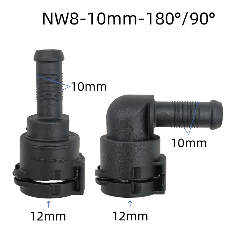 Plastic Pipe Clip - NW8 10 ミリメートル 90 度エルボ冷却水パイプ継手自動ファスナー 180