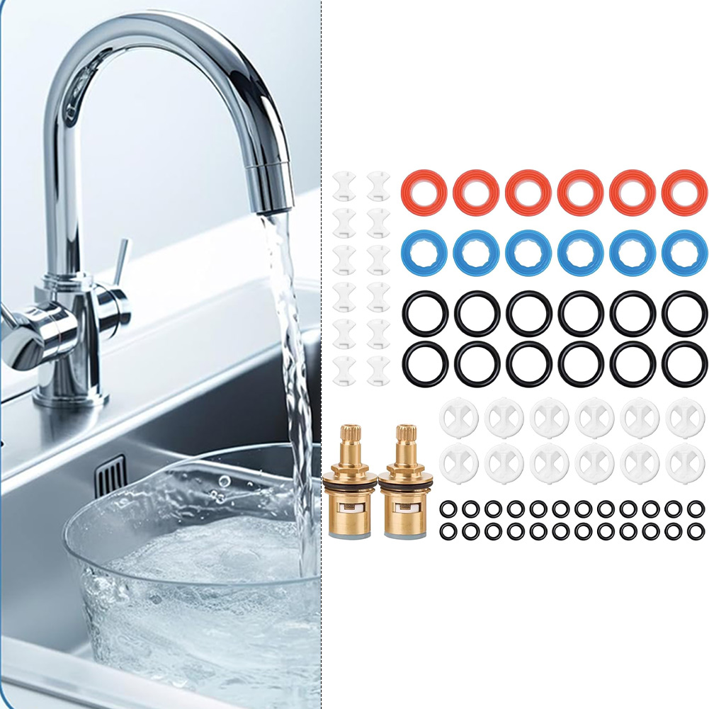 真鍮製タップカートリッジ2個パック、72種類のワッシャーとシ - Silicone Tap Washer のレビューと価格