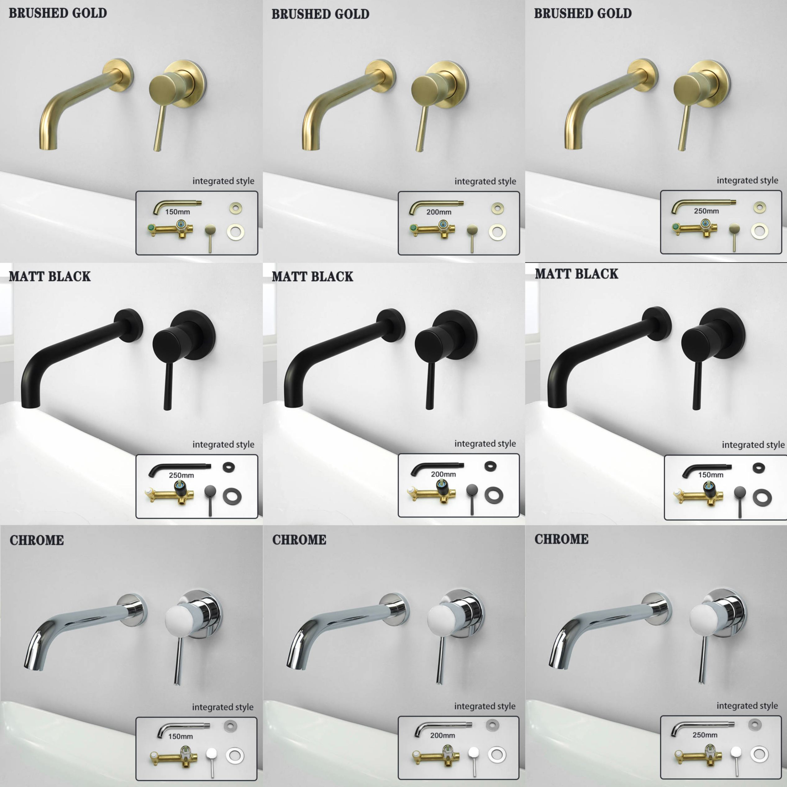 真鍮製洗面台蛇口 シンクタップ 温水冷水対応 壁付けスパウト - Basin Mixer Cartridge のレビューと価格