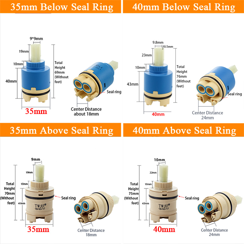 タップミキシングハイスプールバルブ 35mm/40mm セラ - Basin Mixer Cartridge のレビューと価格